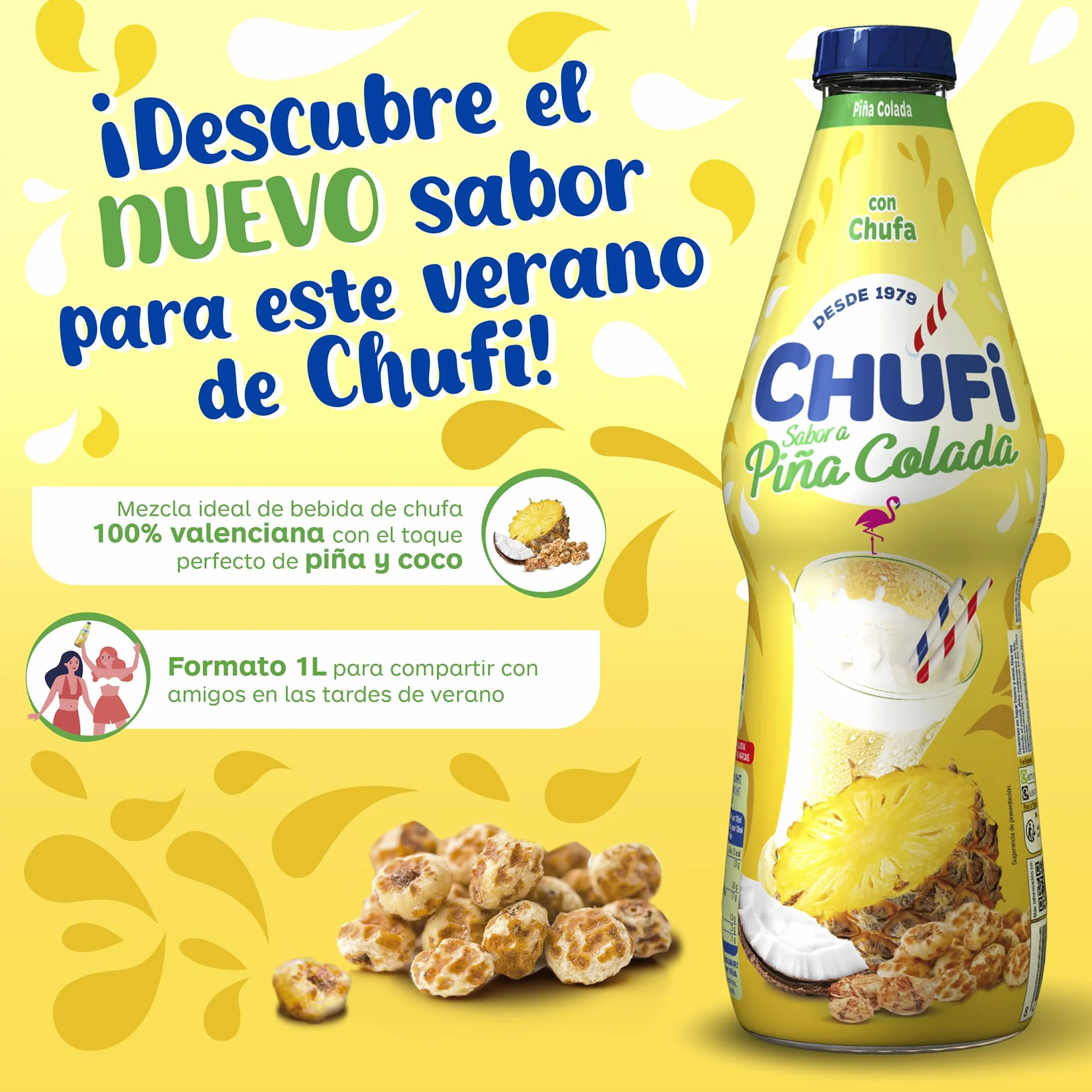 Chufi Horchata Piña Colada 1L - Bez Laktozy, Bez Glutenu, Wegański