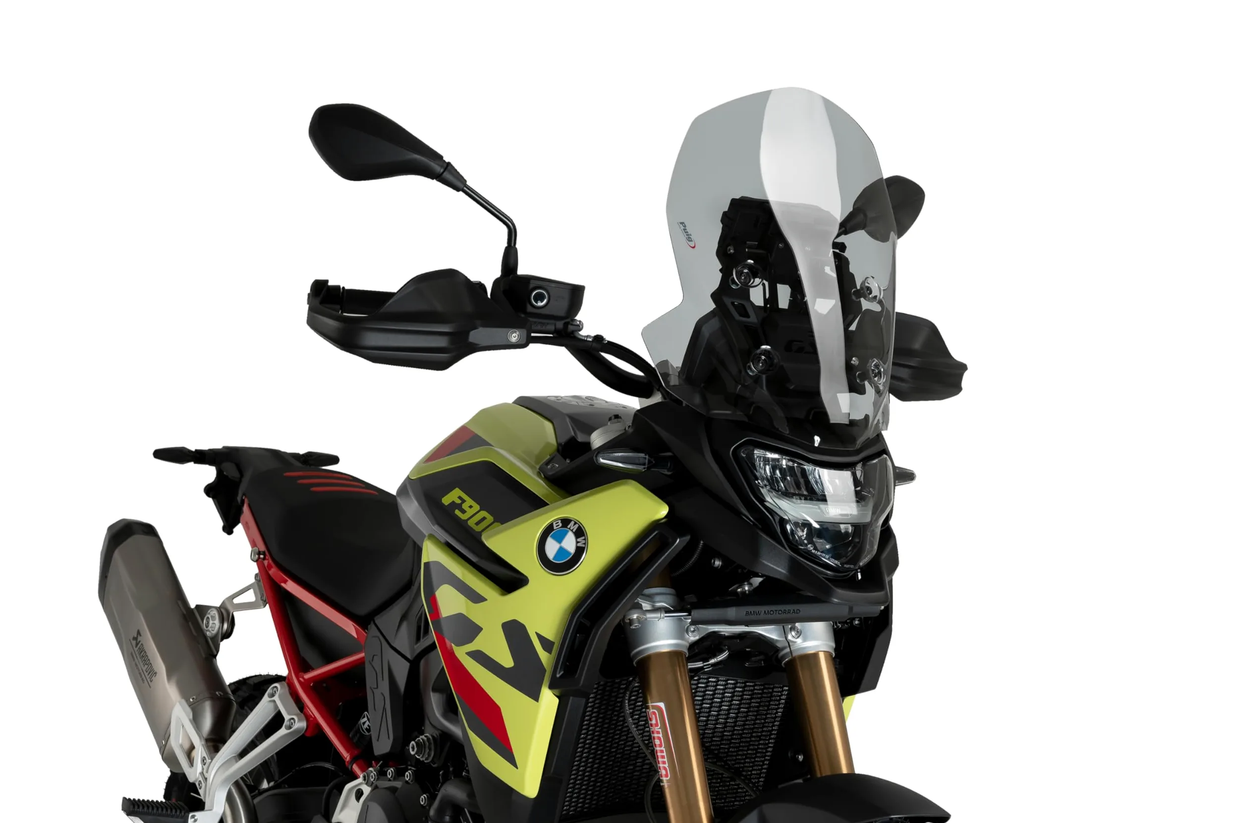 Puig 21980H Cúpula Touring alta y aerodinámica en acrílico CN de 4 mm con perfil redondeado, zona superior plana y deflectores que mejoran protección, Ahumado