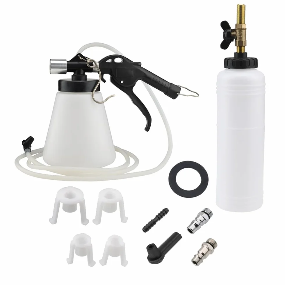 Purgador automático de Frenos de Aire comprimido Dispositivo de Purga de Frenos Freno de Aire Cambiador de líquido de Frenos de Frenos de Aire purgado con Botella de Recarga de 1 litro