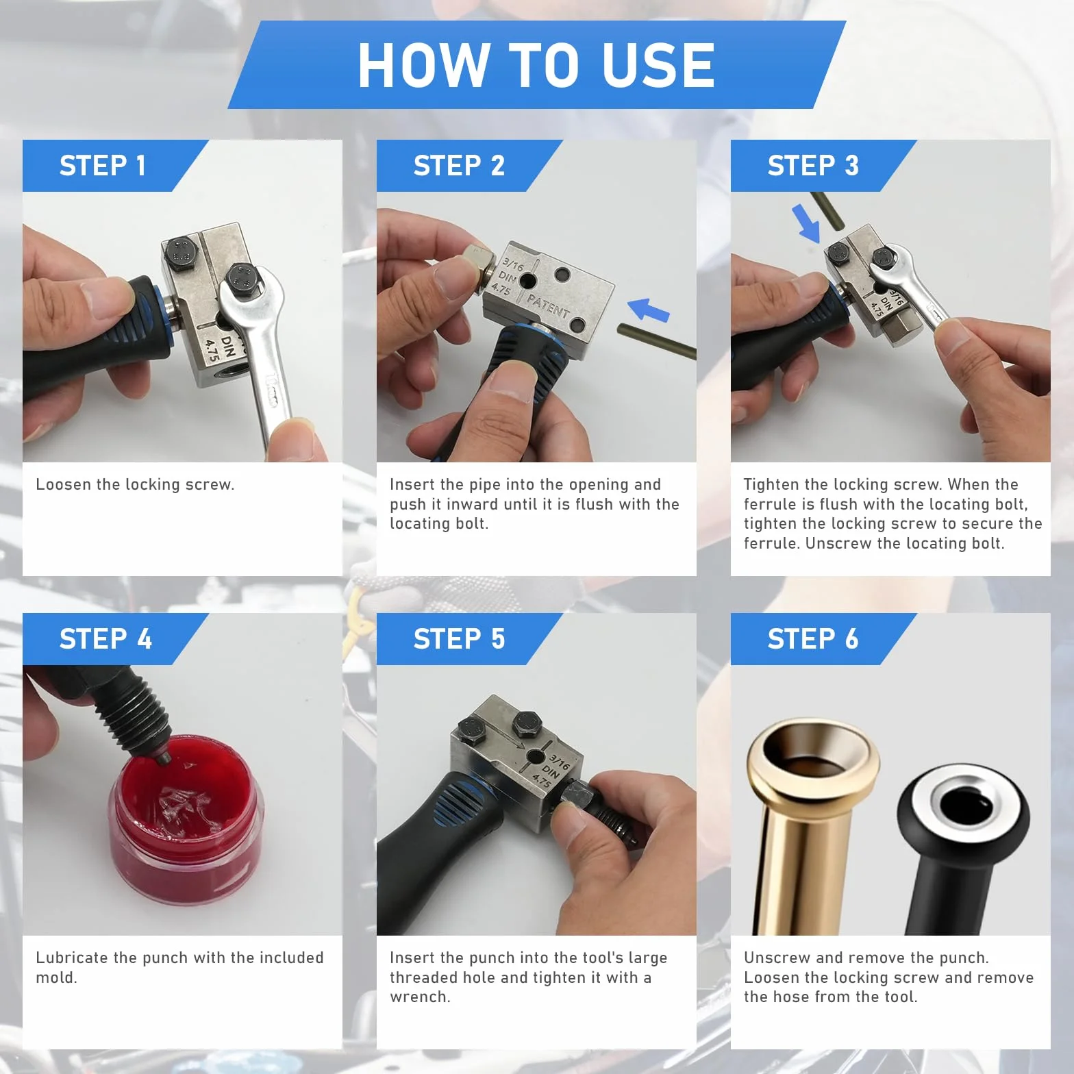 11 piezas de cable de freno para rebordear DIN, con cable de freno de 4,75 mm, 10 conexiones roscadas, 5 conexiones+cinta de sellado PTFE para frenos, cables hidráulicos (juego 2)
