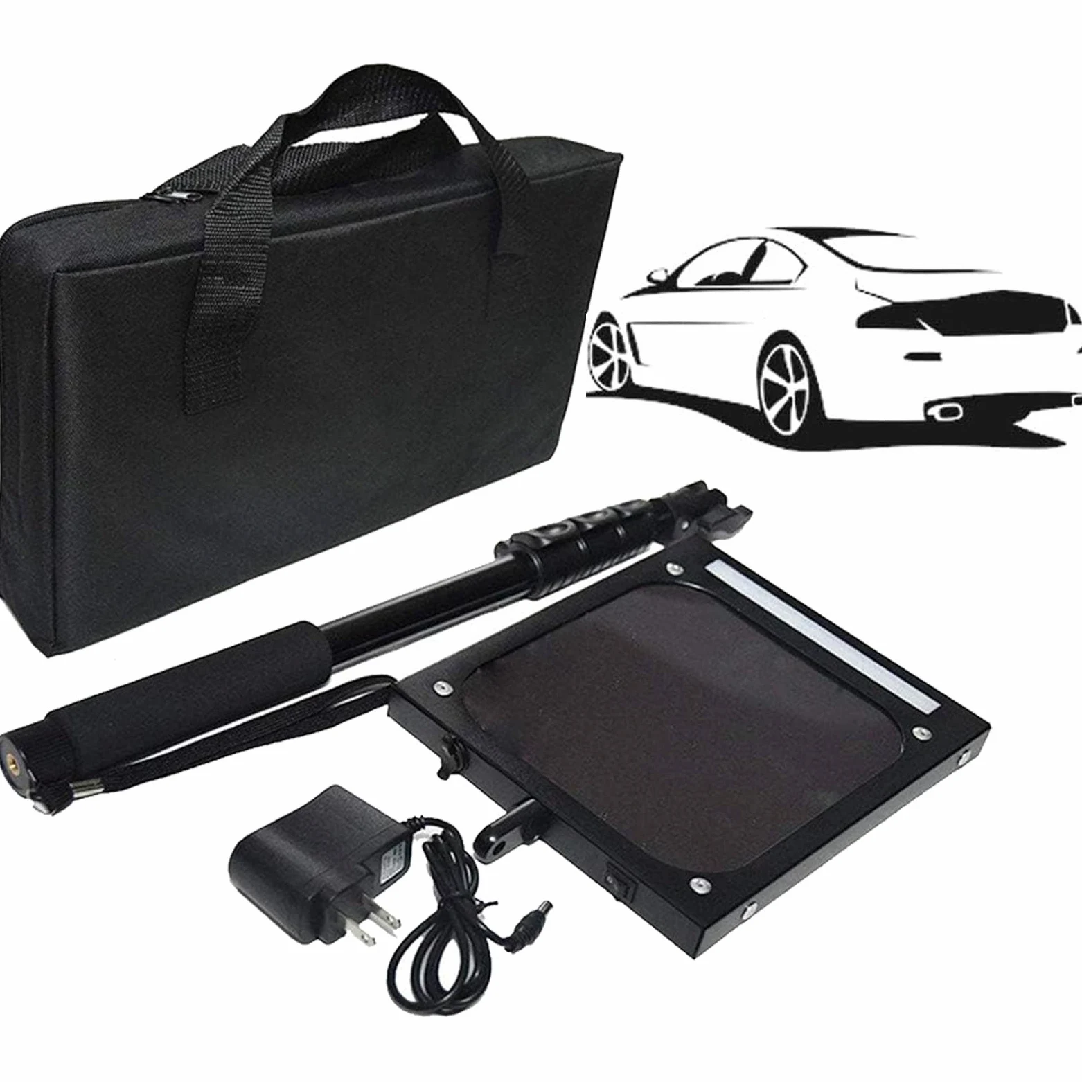 Espejo De InspeccióN para VehíCulos con Luz Led para El Hogar, Espejo De InspeccióN para Bajos De CarroceríA, Mango RetráCtil Ajustable, Equipo Visual para VehíCulos, Recargable 1pcs