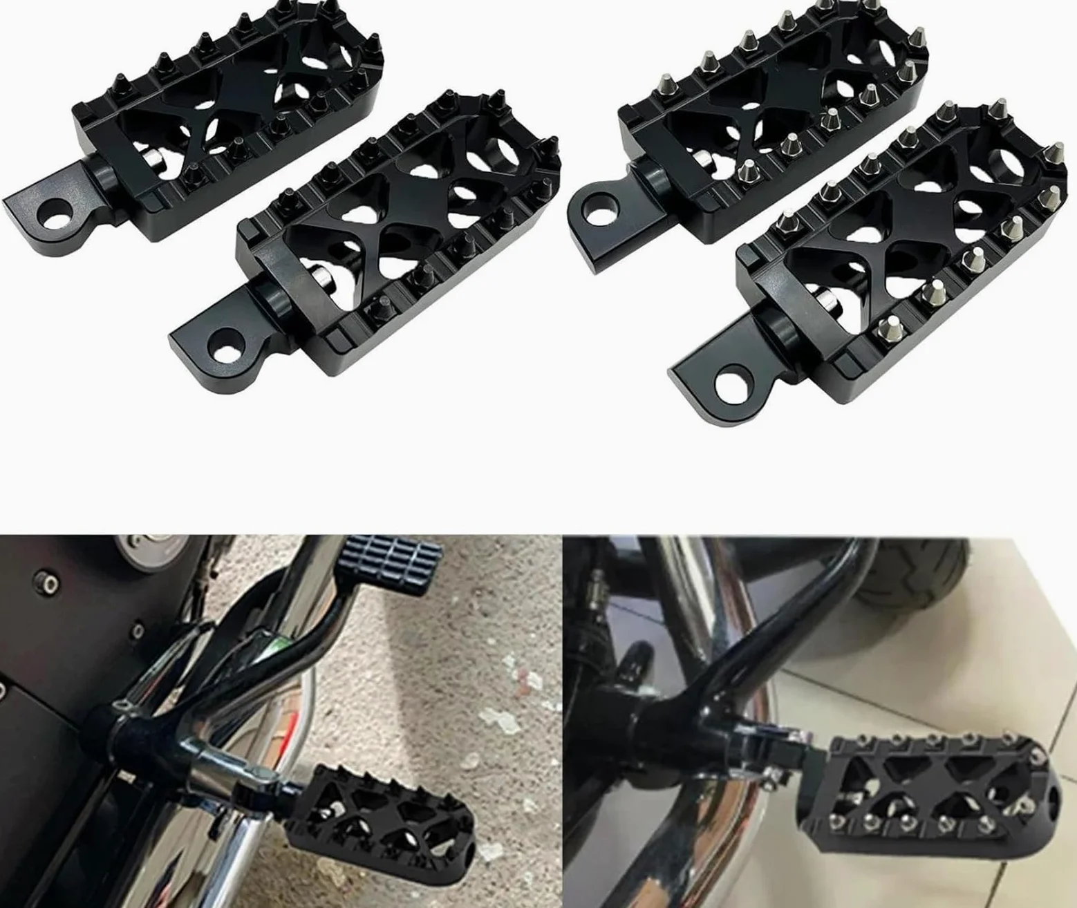 Estribos para moto Para pedal de Para moto Para Dyna Para Softail Para Sportster Para XL Iron Para Touring(Negro)