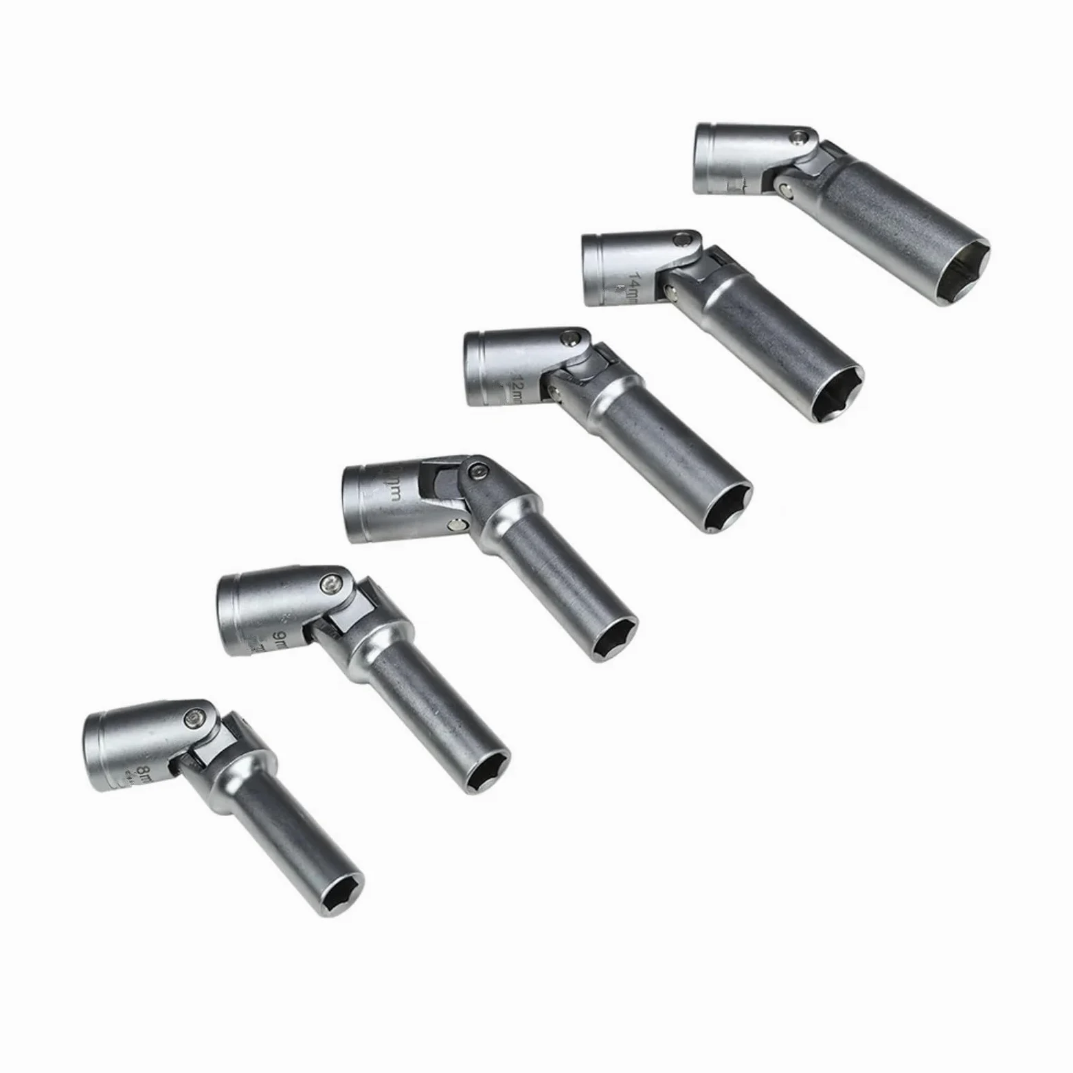 Juego de 6 Llaves de Vaso para bujías incandescentes de 3/8" Junta Universal de 8-16 mm Herramienta de extracción de bujías incandescentes de 6 Puntas para extracción reemplazo bujías incandescentes