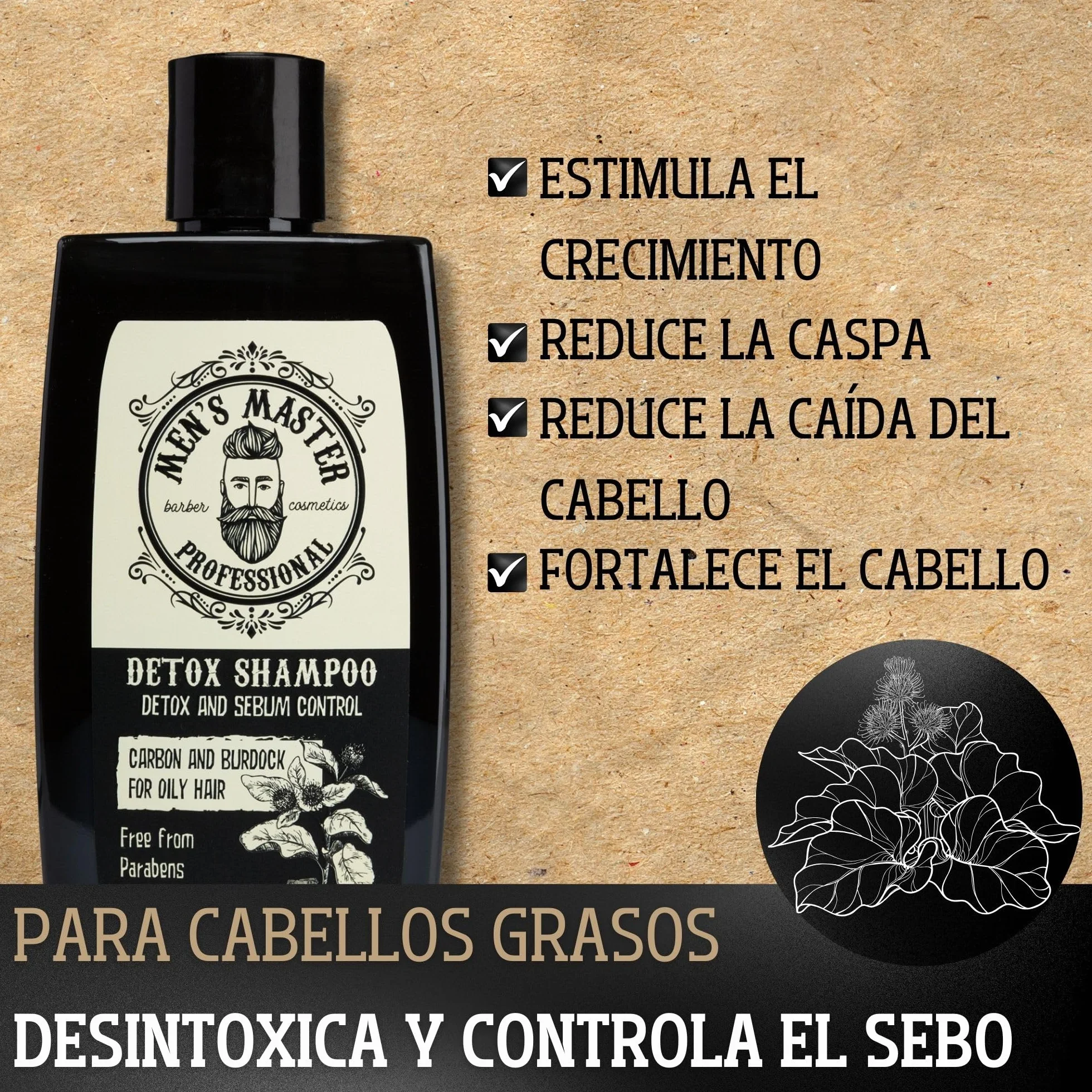 Master Champú Detox Anticaída para Hombre 260 ML