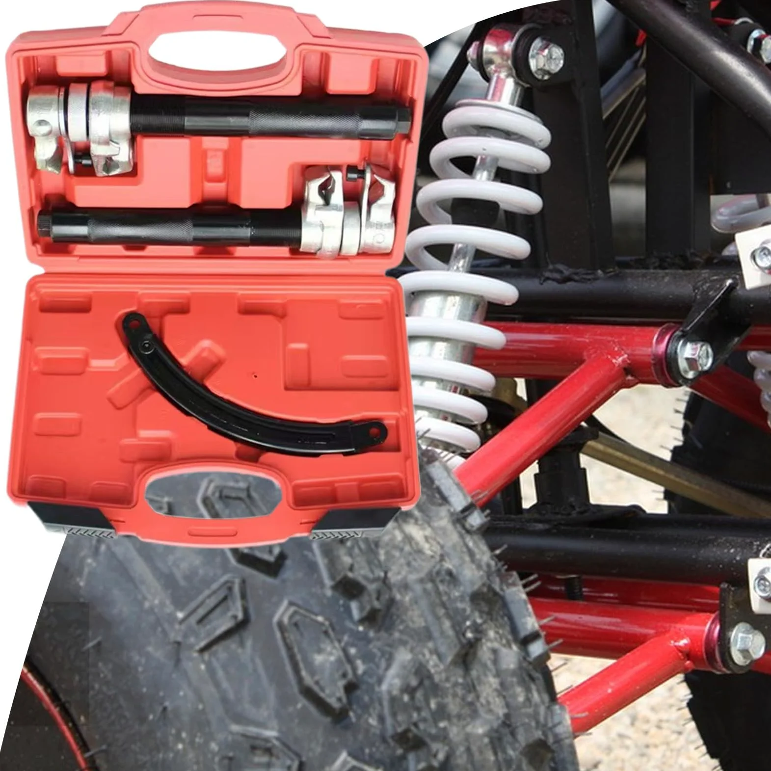 Compresor De Muelles Automoción Kit De Compresión De Resortes Para | Herramientas de Montaje con para Componentes de Frenos, Motor, Remolque y Dirección