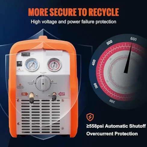 Máquina portátil de recuperación de refrigerante para HVAC, herramienta de recuperación eficiente de CA para refrigerante líquido