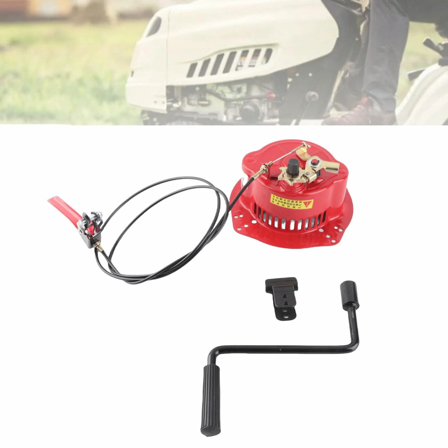 Arrancador de manivela manual para motores enfriados verticalmente 170F, 173F, 178F, 186F, 188F, 192F y 195F, conjunto de repuesto duradero para cultivadores y equipos exteriores