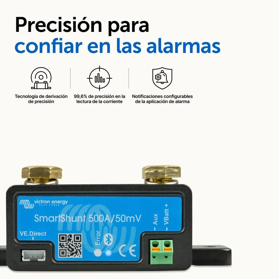 Victron Energy SmartShunt Monitor de Batería de 500 amperios (Bluetooth)
