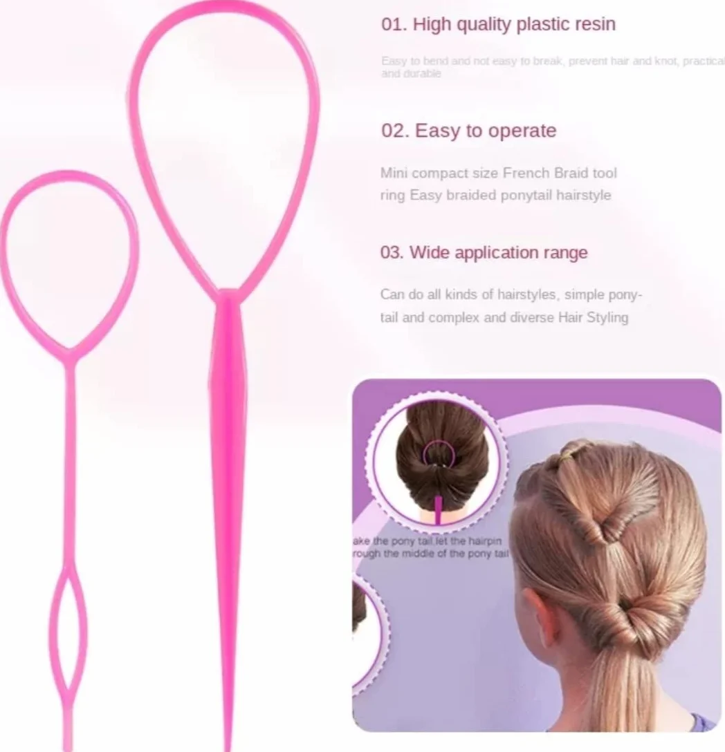 Horquillas para el pelo para trenzas juego de 2 unidades (ROSA FUERTE)