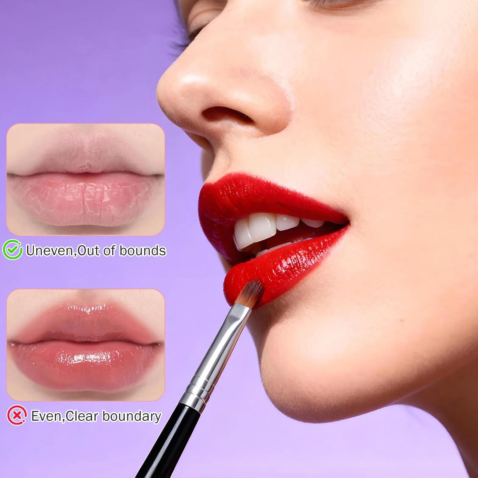 Pinceles de labios retráctiles plateados para pintalabios de viaje