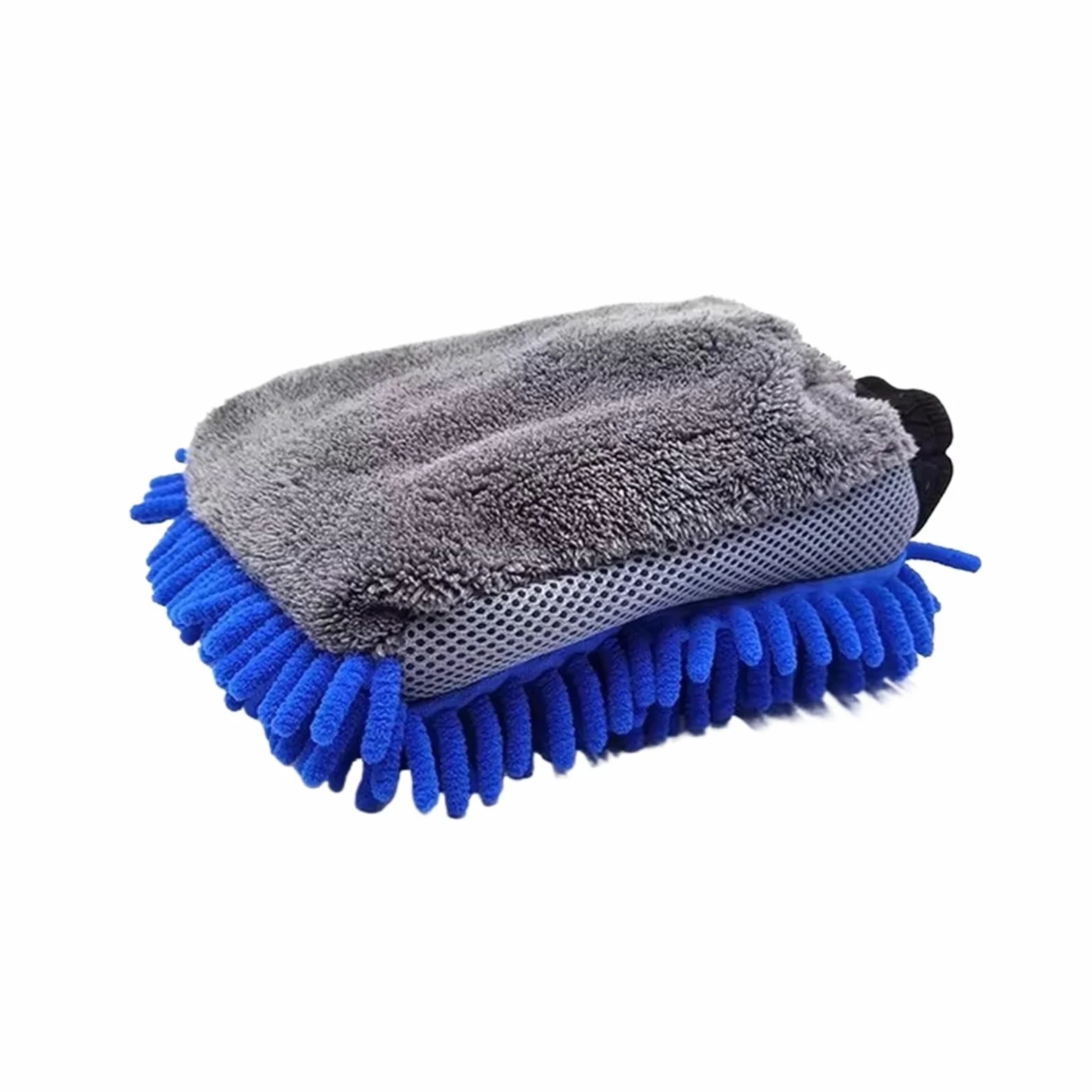 1/5 Guantes de Lavado de Coche, Impermeables, de Microfibra y Chenilla, for Limpieza de Coche, Cepillo de Detalles, Guante de Doble Cara for el Cuidado del Coche.(Blue,5pcs)