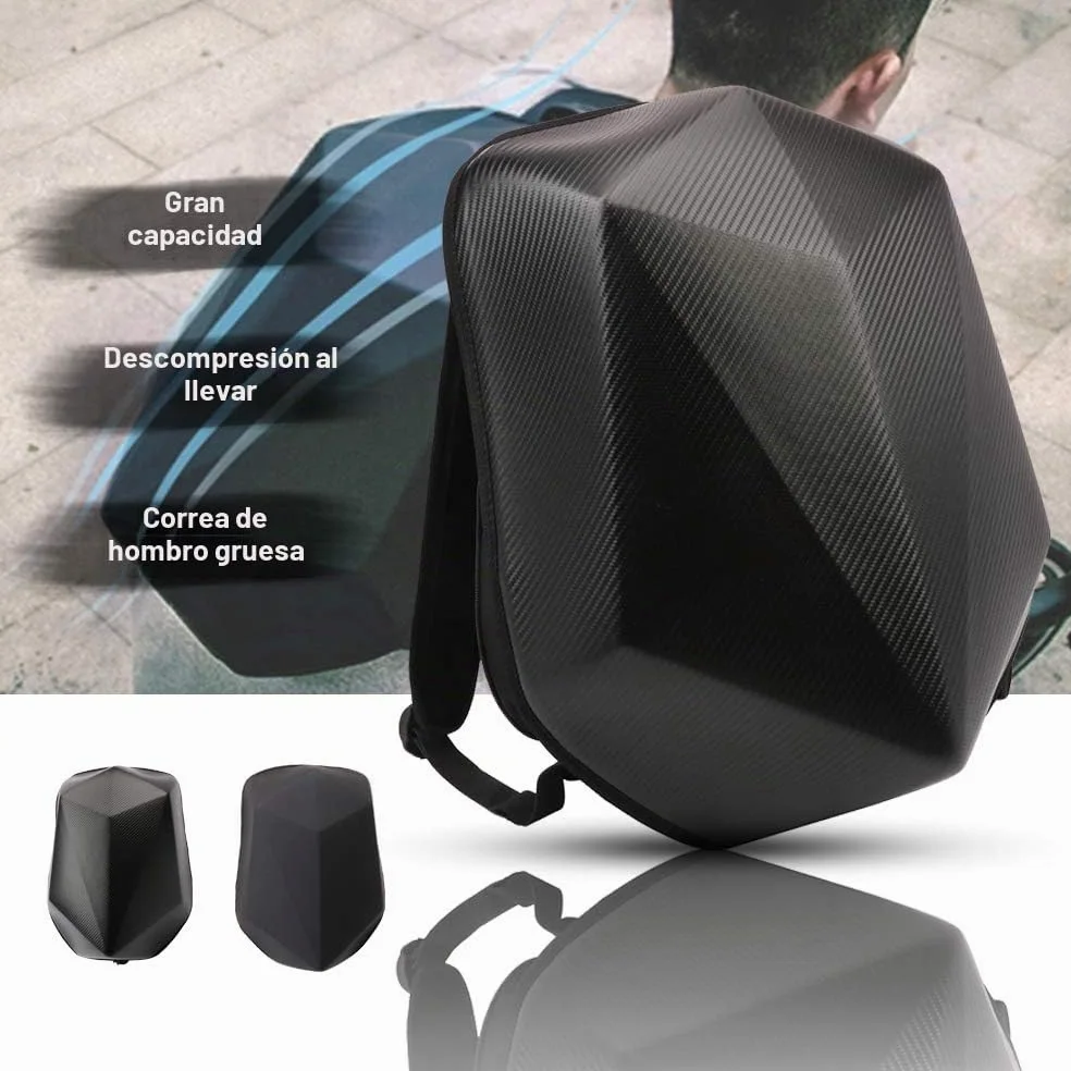 JFG Racing Mochila rígida de Fibra de Carbono Resistente al Agua con Forma de Diamante de Alta Capacidad de 30 l para Motocicleta, Bicicleta y Actividades al Aire Libre