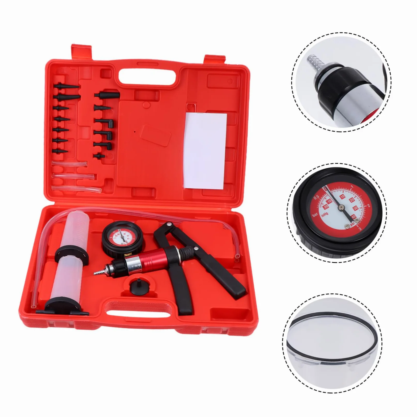 TOPBATHY Bomba de Líquido de Frenos Manual para Coche Purgador de Líquido de Frenos Comprobador de Presión de Vacío Herramienta para Purgar el Sistema de Taller