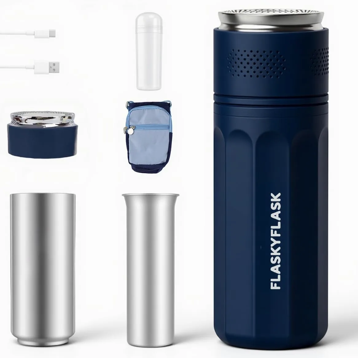 Refrigerador de insulina de viaje USB - Refrigerador médico portátil con control inteligente 2-8℃ y pantalla LCD, incluido nuevo gel en anillo, certificado TSA para diabéticos (azul)