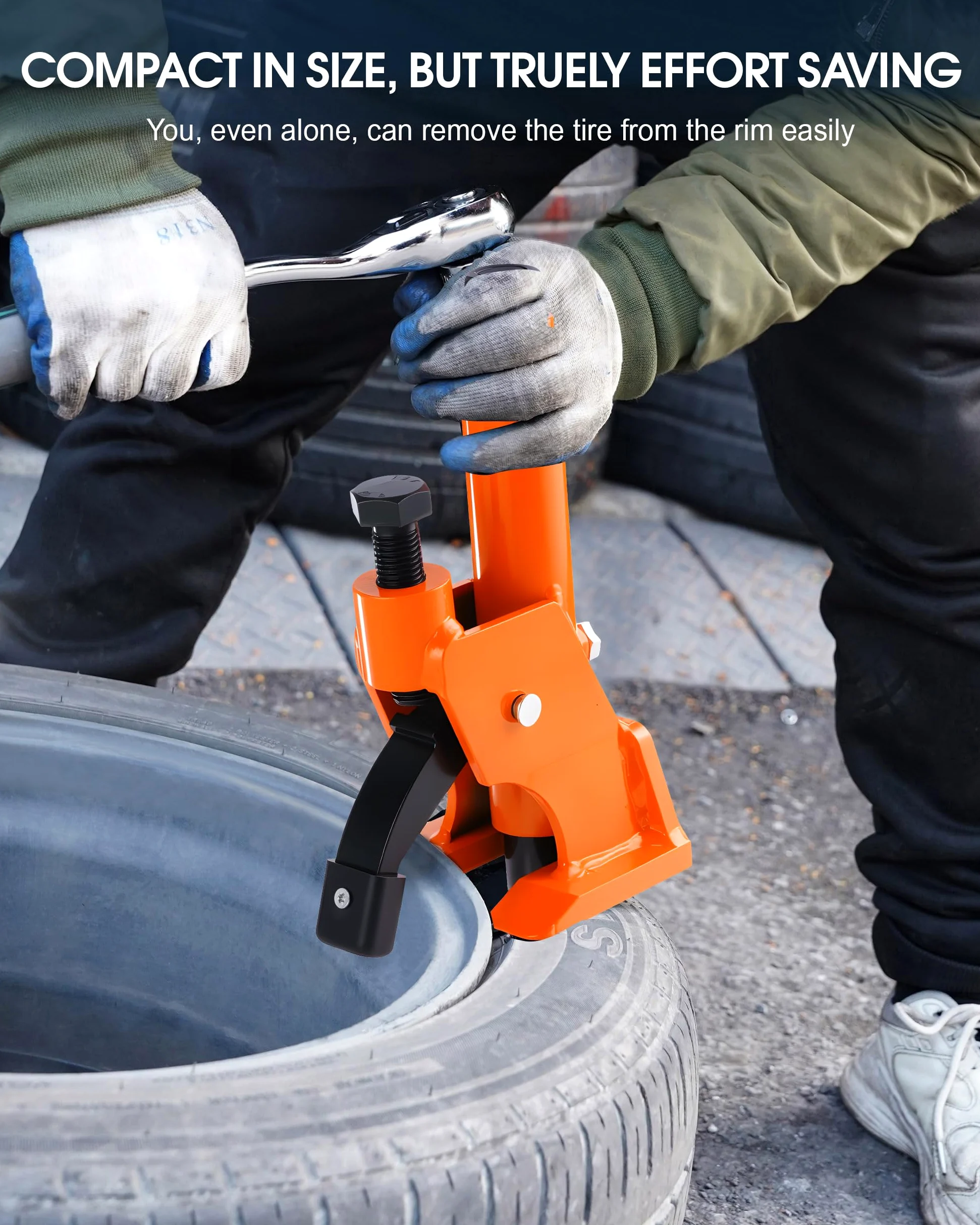 Interruptor manual de cuentas de neumático, herramienta de cambio de neumáticos de 38 a 42 pulgadas con almohadilla de goma, protege los cubos de aleación de aluminio, herramienta de reparación