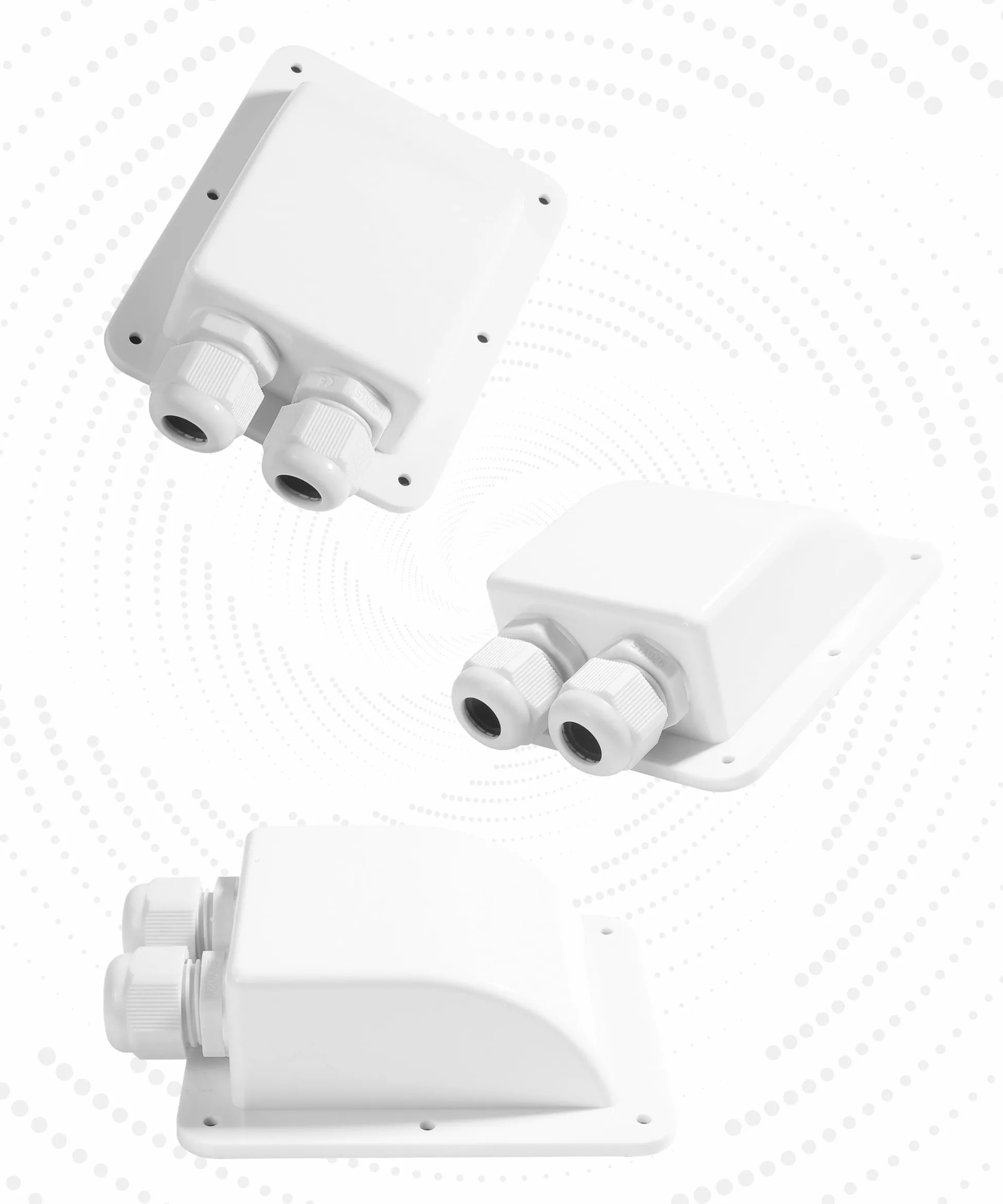 Flaconi Caja de Acceso a Cables Solares para Vehículos Recreativos,Prensaestopas Doble Entrada de Cables,Pasacables de Techo Pasacables de Entrada de Cable Doble,para Autocaravanas,Caravanas (Blanco)