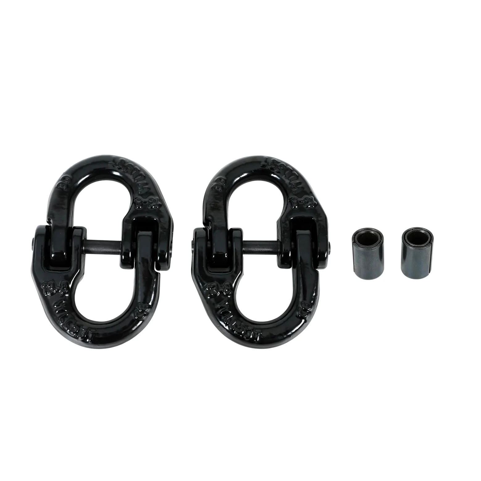 2 eslabones de Acoplamiento de 1,27 cm Grado 80, Enganche de Remolque, Bloqueo de Martillo de Cadena de Seguridad para camión, Color Negro