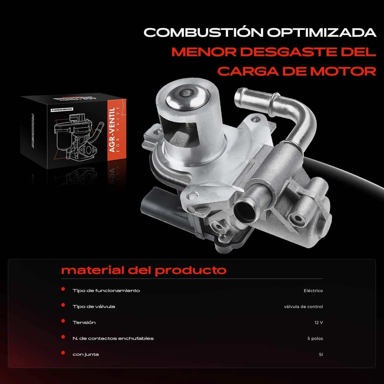 Frankberg Válvula EGR Diesel Compatible con Dokker MPV KE 1.5L Clio IV BH 1.5L M.e.g.a.n.e III Grandtour KZ0/1 1.5L Duster HS 1.5L Juke F15 1.5L Replace# 1471000Q0K