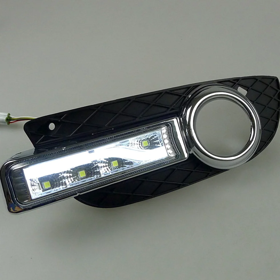 Luces diurnas LED DRL-M-Lancer-2008, 6000K Parachoques delantero LED DRL con guía de luz
