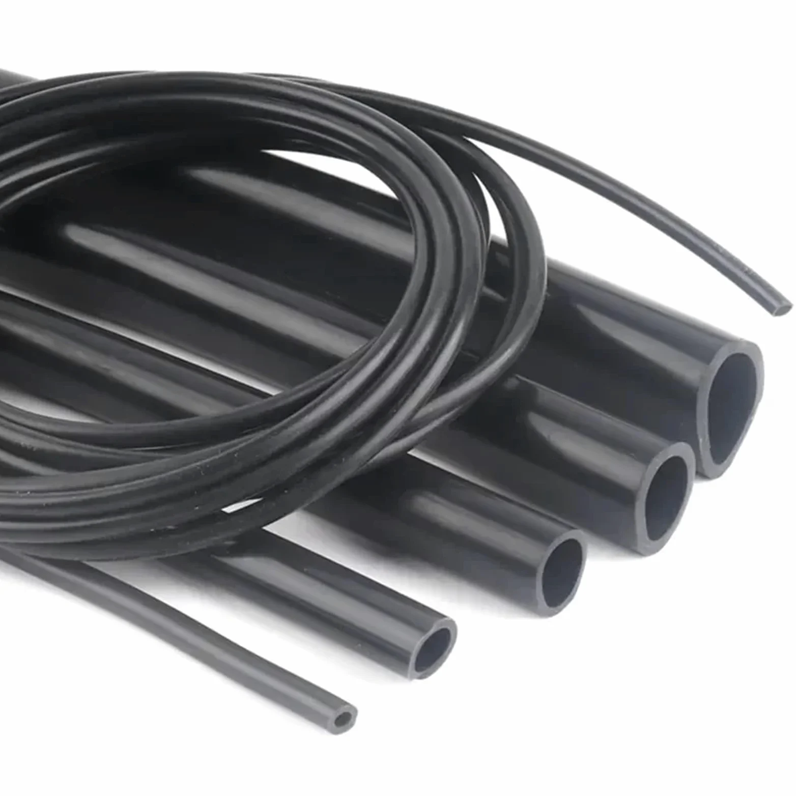 Tubo Gasolina Moto Juego de 1/3/5 metros de tubo de silicona negro flexible for bomba de aire de acuario, manguera de goma suave, resistente al calor, tubo for tanque de combustible de alta presión(5M