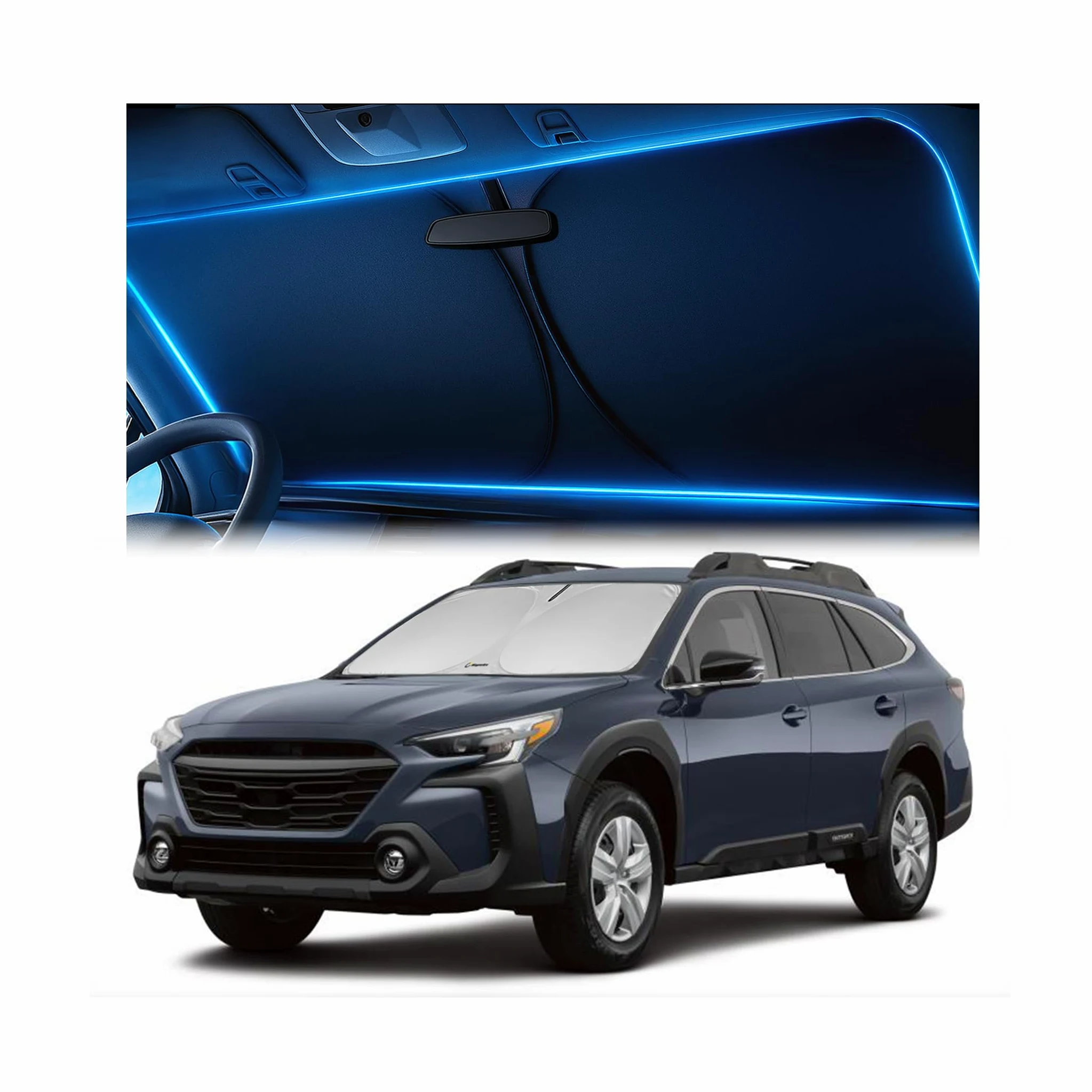 Parasol para Parabrisas para Subaru Outback 2020 2021 2022 2023 2024 2025 – Innovadora tecnología sin Paso de luz, Corte de Espejo, bloquea el 99% de los Rayos UV, Resistente a la decoloración