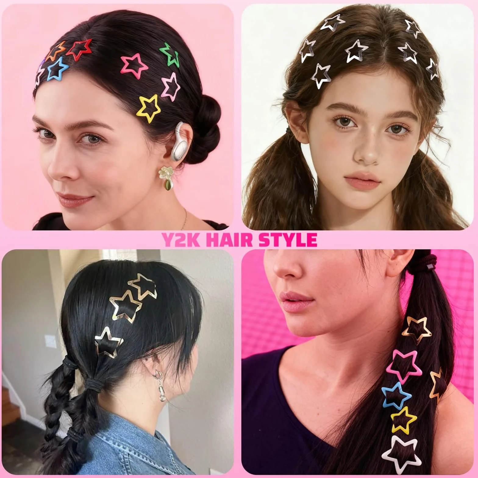 Clips de Pelo Coloridos 3 cm Y2k Antideslizantes Set de Moda