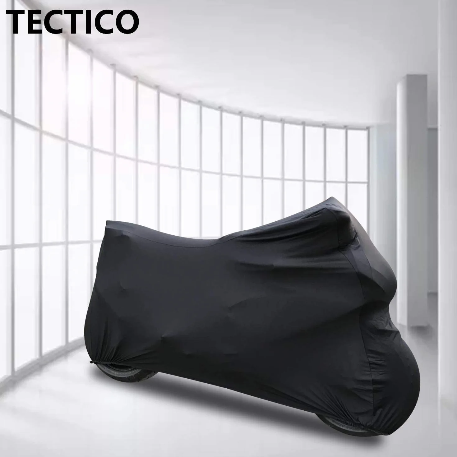 TECTICO Funda Moto Interior Cubierta Motocicleta Elastica Stretch Suave S Protección Completa Universal Cubierta Moto para Interior Garaje, 78 x 35 x 39 Pulgadas