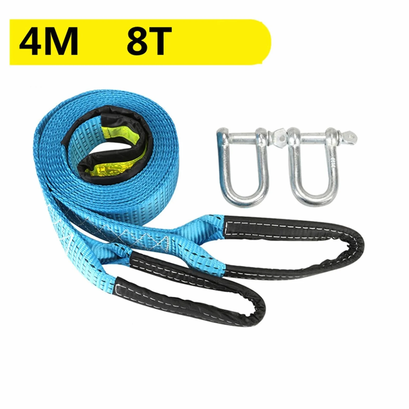 Cuerda del cabrestante, Cable de Remolque 3/4/5M y 8 toneladas, Correa for Coche, Cuerda con Ganchos, Nailon Alta Resistencia for Emergencia Resistente(4m)