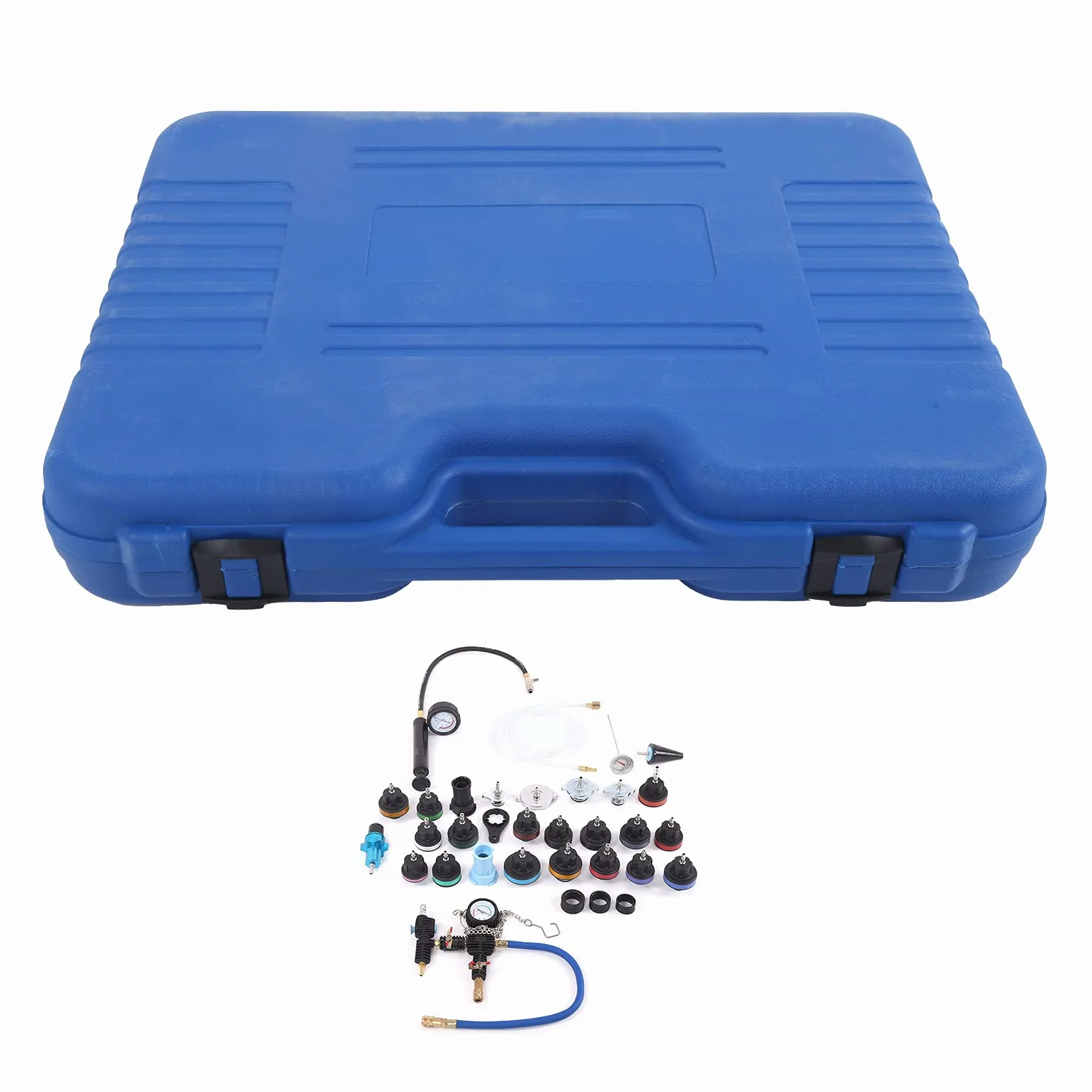 Kit de comprobador de presión de radiador de 33 piezas con detector de refrigeración universal para motocicletas automotrices
