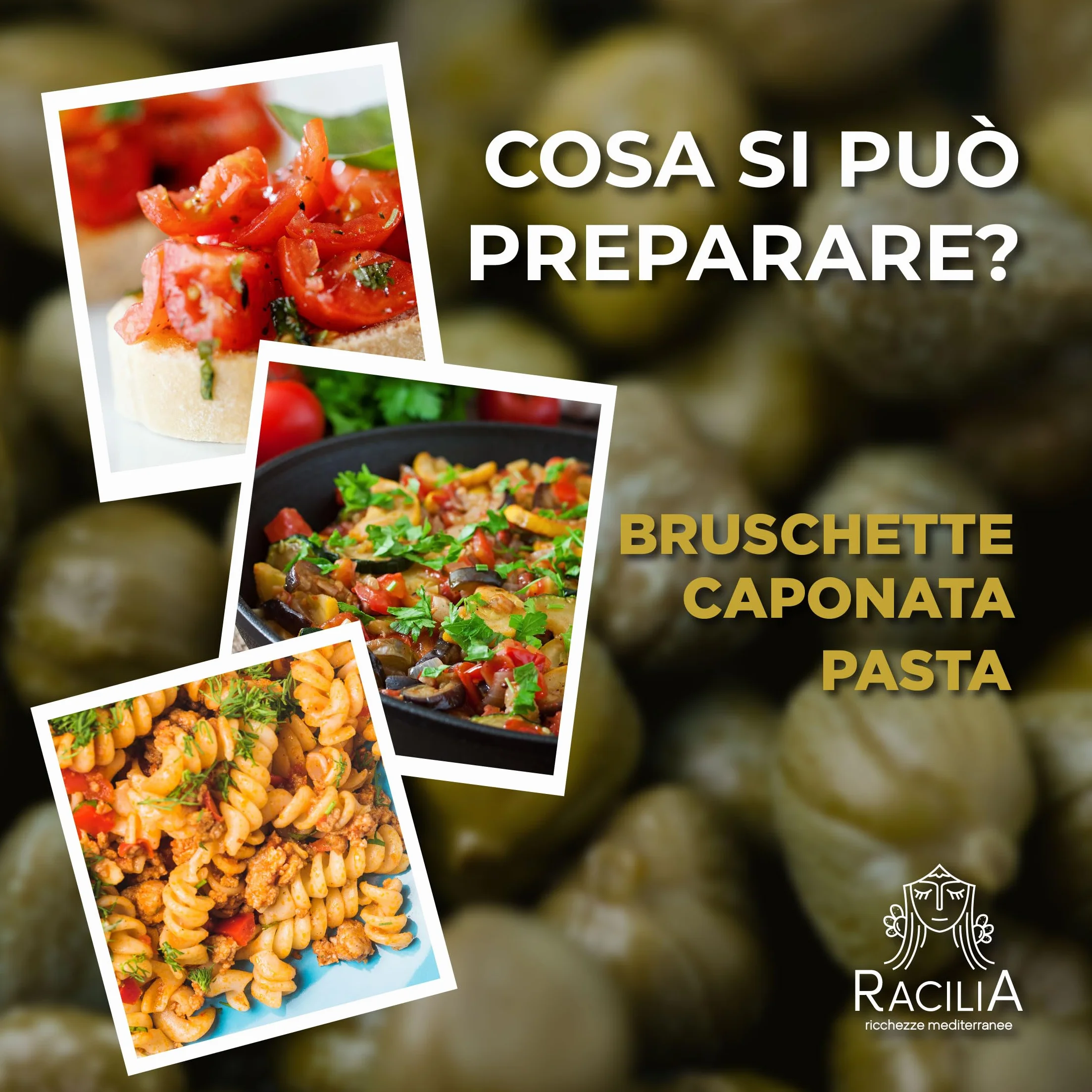 RACILIA Alcaparras Medianas Bajo Sal DOP Islas Eolias - Sin Gluten 250gr