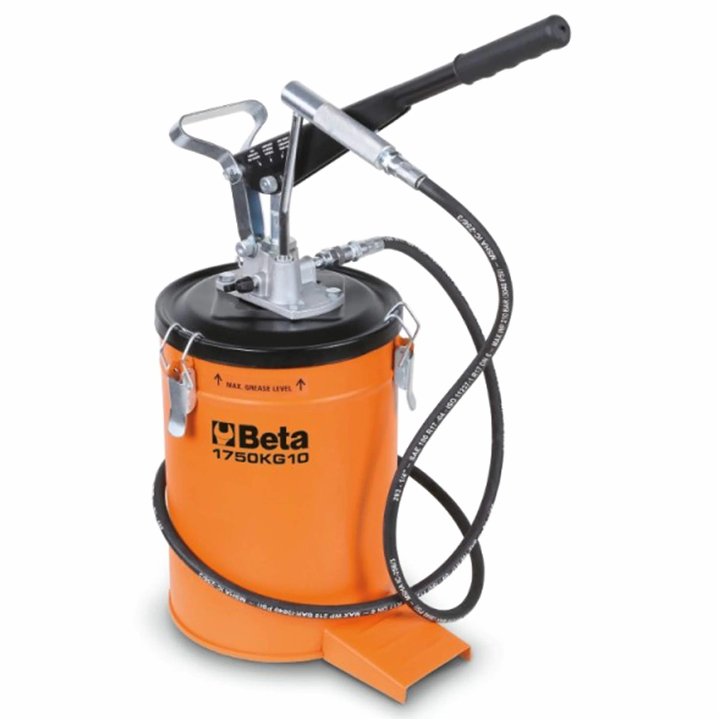 Beta 1750KG10 - Engrasador de palanca de 10 kg, con tubo de alta presión de 2 m