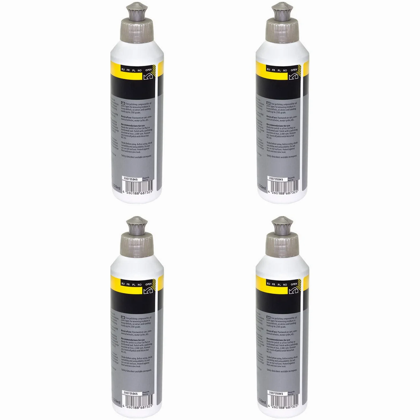 F6.01 Koch Chemie - Pulido fino sin aceite de silicona, 4 unidades de 250 ml