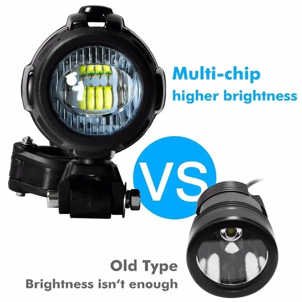 NEWFUN Faros adicionales para motocicleta, faro de moto, lámpara LED exterior para motocicletas, faros antiniebla, faros LED, IP67, 40 W, giratorio 360 grados, adecuado para motocicletas, vehículos