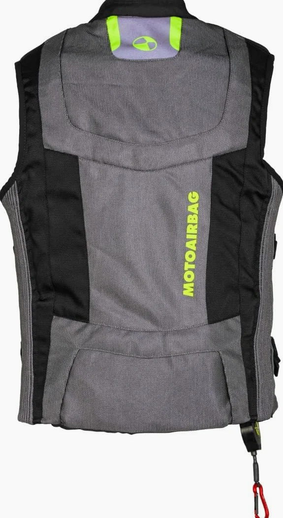 MAB v4 Gilet airbag, nero/grigio/neon, L/XL