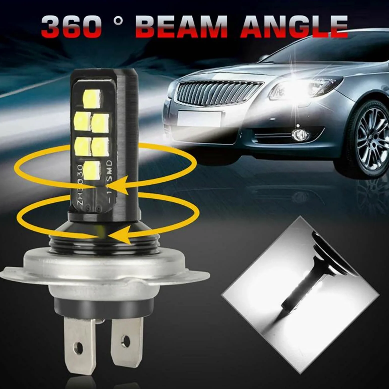 Faros de xenón H7 H4 Combo LED Kit Kit Kit Bulbos H4 H7 LED Bombillas de Niebla Coche High High High 60W 52000LM 6000K Kit Coche Bombilla Bombilla TxTB1 Coche y Moto
