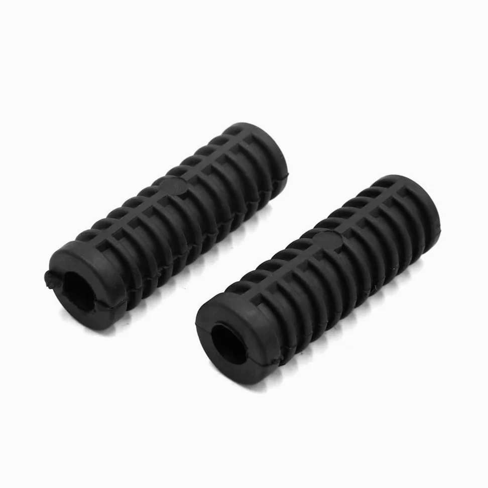 Estriberas Reposapiés Goma Antideslizante De 12 Mm Diámetro Para Motocicleta, Color Negro