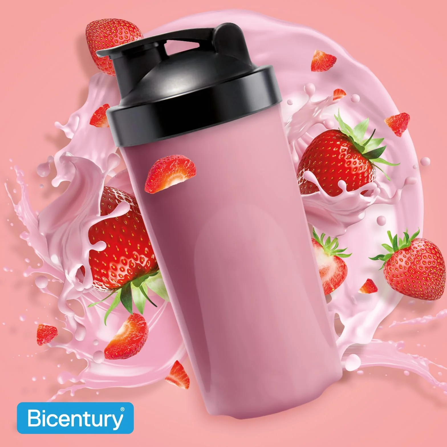 Bicentury Batido Completo Sustitutivo de Comida Sabor Fresa, 436 g, 16 Raciones