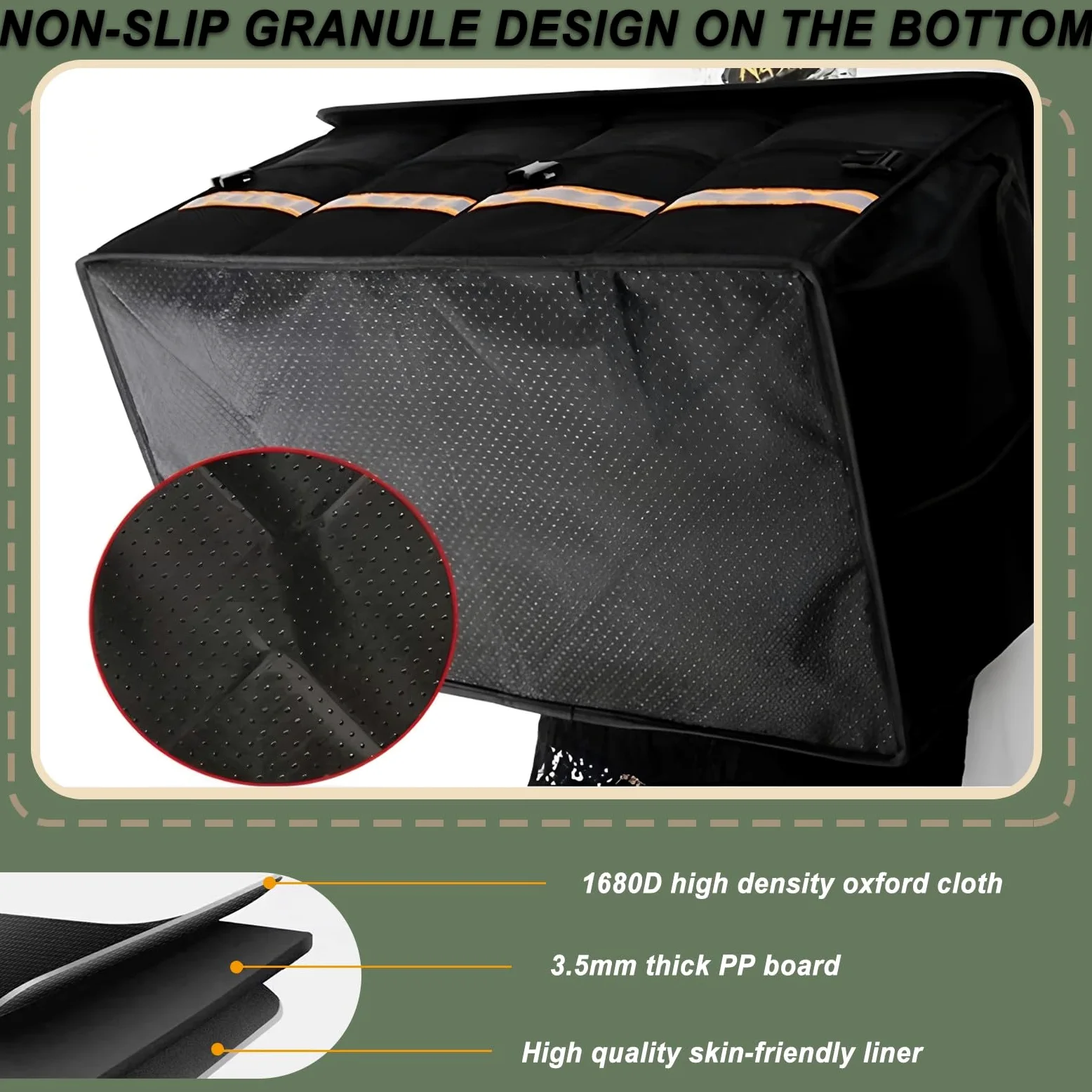 Accesorios para el hogar, Organizador de Maletero Impermeable, Grande, Plegable, Base Antideslizante, para Coche, Negro (L: 60/90 cm)