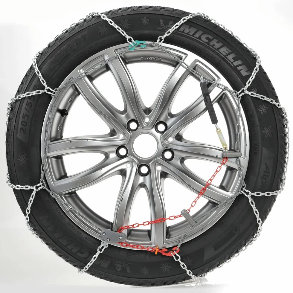 Cadena DE Nieve para Coches con Goma 890 15" CERCHIO 15" Pareja DE Cadenas DE Malla DE 7MM APROBADAS para Ruedas DE Coche DE Carretera Cable DE Acero Inoxidable para Hielo