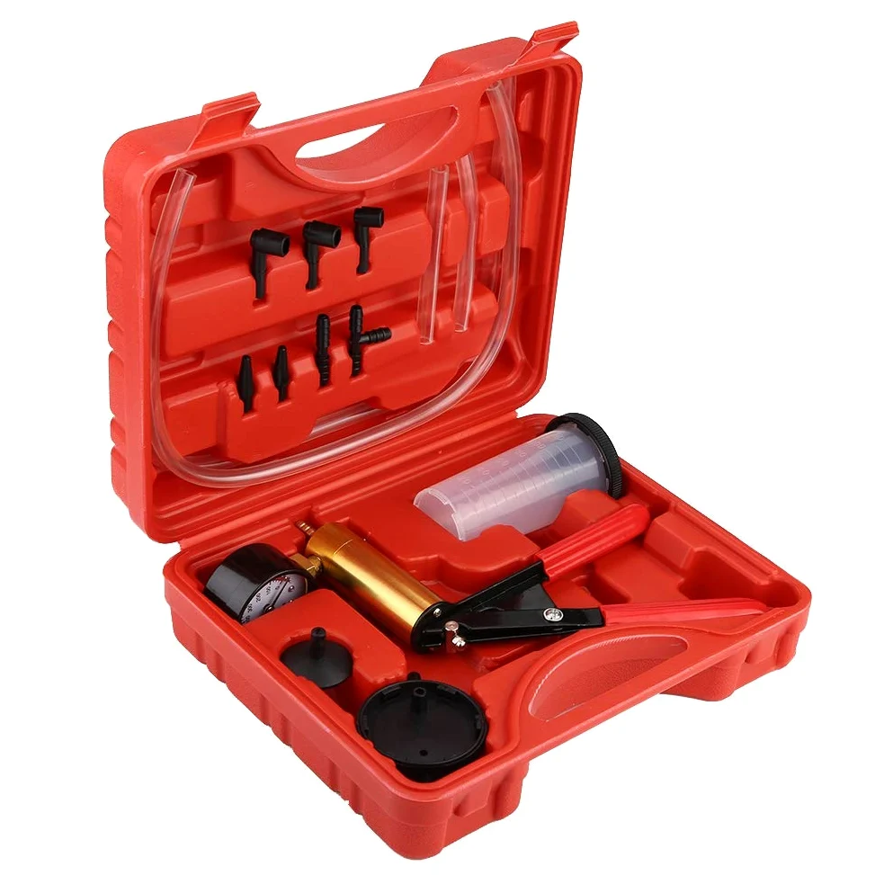 Bomba de vacío, Kit de comprobador de presión de Bomba de vacío Manual para automóvil, Herramienta de Prueba de Purga de Frenos