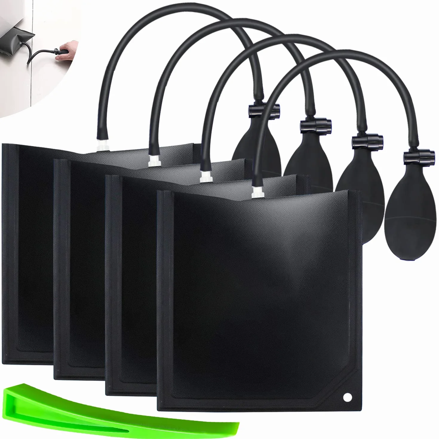 Cuña de Aire de Bomba 4 Piezas Air Pump Wedge Ayuda de Montaje para la Instalación de Puertas y Ventanas y Reparación de Automóviles Carga Maxima 200 KG