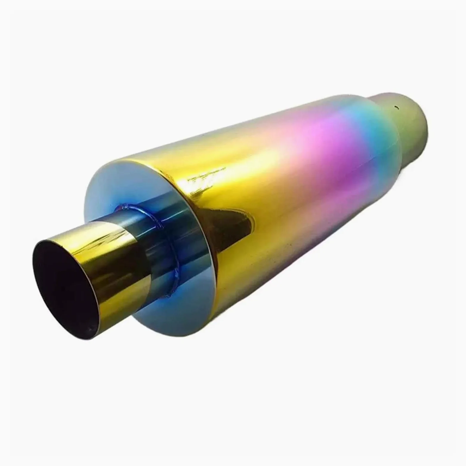 Genérico Silenciador Escape Silenciador Escape Universal 2,4" (61 Mm) con Punta Acero Inoxidable Y Logotipo Tubo Escape Coche Coche
