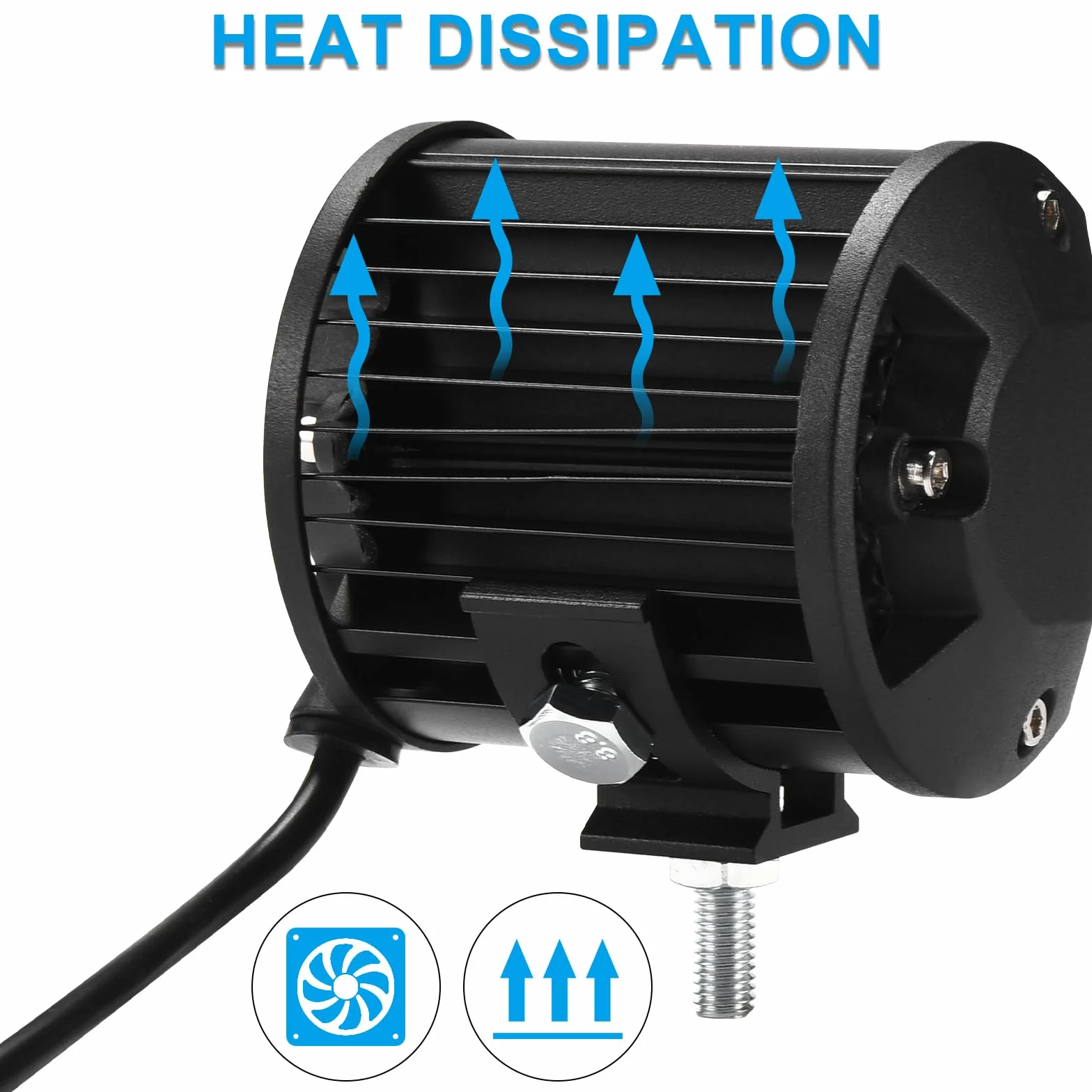 Faro Trabajo LED 12V 4'' 120W 9500LM 6000K IP67 Impermeable Off-road para Coche Tractor