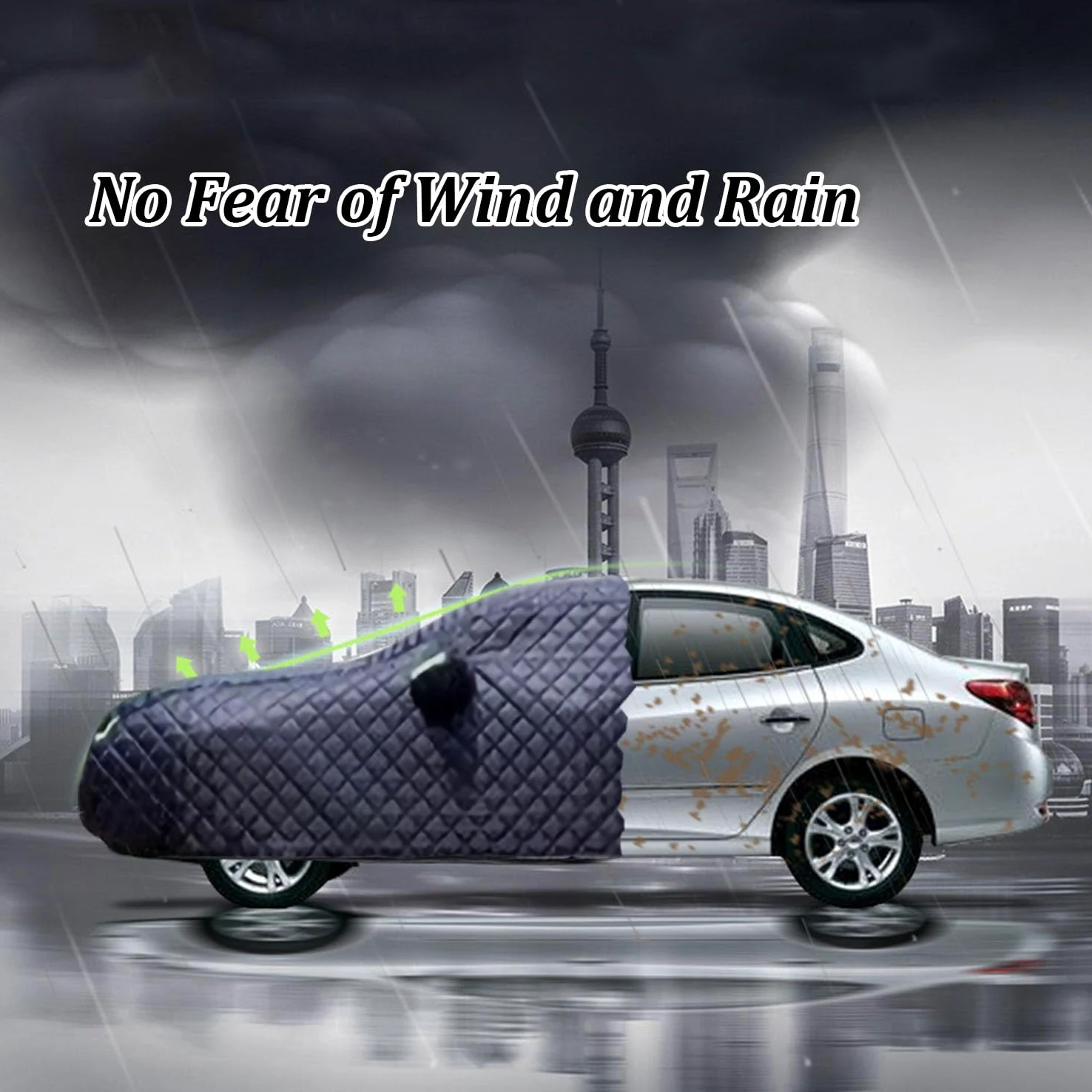 Funda Coche Antigranizo para Audi RS6 2002-2023, Cubierta de Coche Exterior Impermeable, Lona Coche Transpirable Antigranizo Antinieve, con Cremallera Exterior
