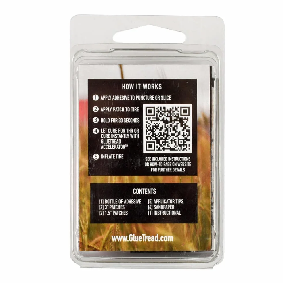 Kit de parche externo GlueTread para reparación de neumáticos, set de parches para reparación de grietas y pinchazos en la parte exterior del neumático, uso en offroad para camiones, tractores, ATV