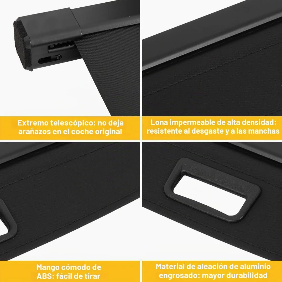 OREALTOOL Cubierta de Carga Retráctil, Pantalla Retráctil para Maletero Negra para compatible con GLC 2016 2017 2018