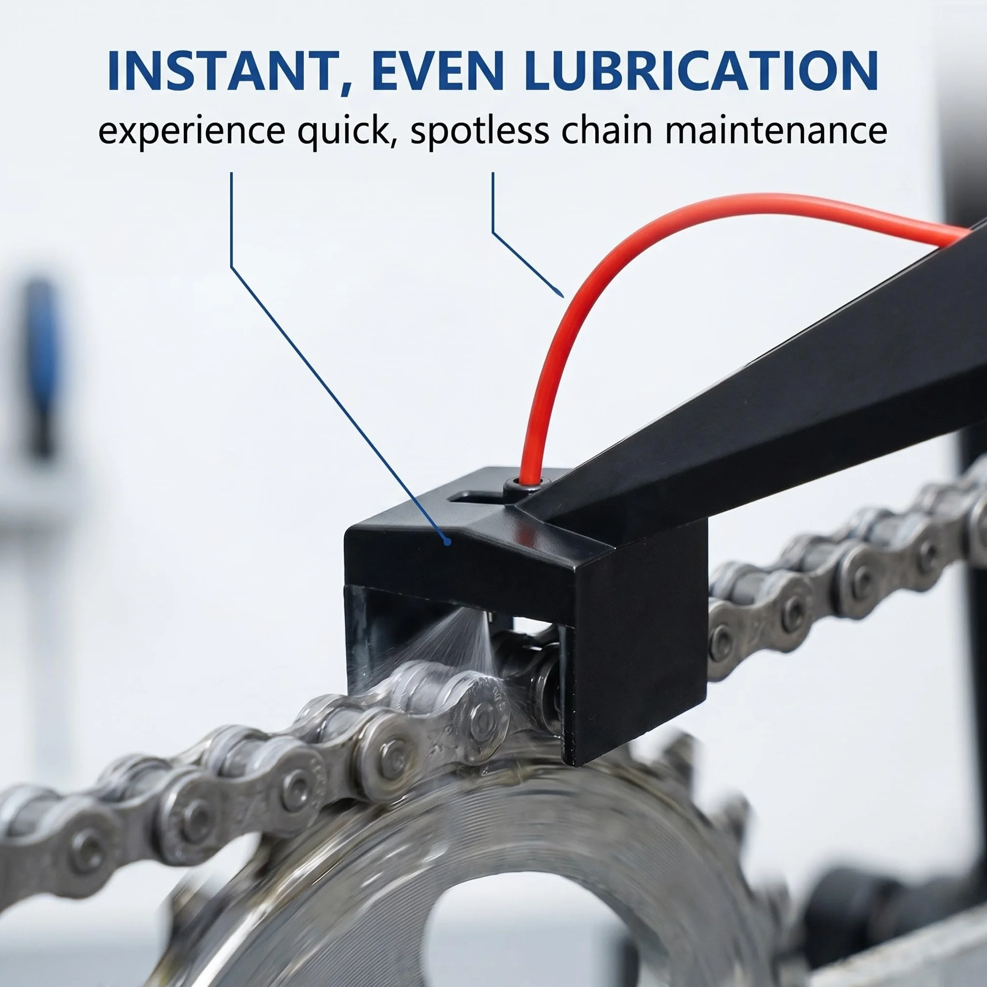 Aplicador de Grasa para Cadena de Moto – 1 Unidad – Incluye Tubo Pulverizador, Spray de Aceite para Cadenas, Herramienta de Lubricación y Limpieza, Ayuda para el Engrase