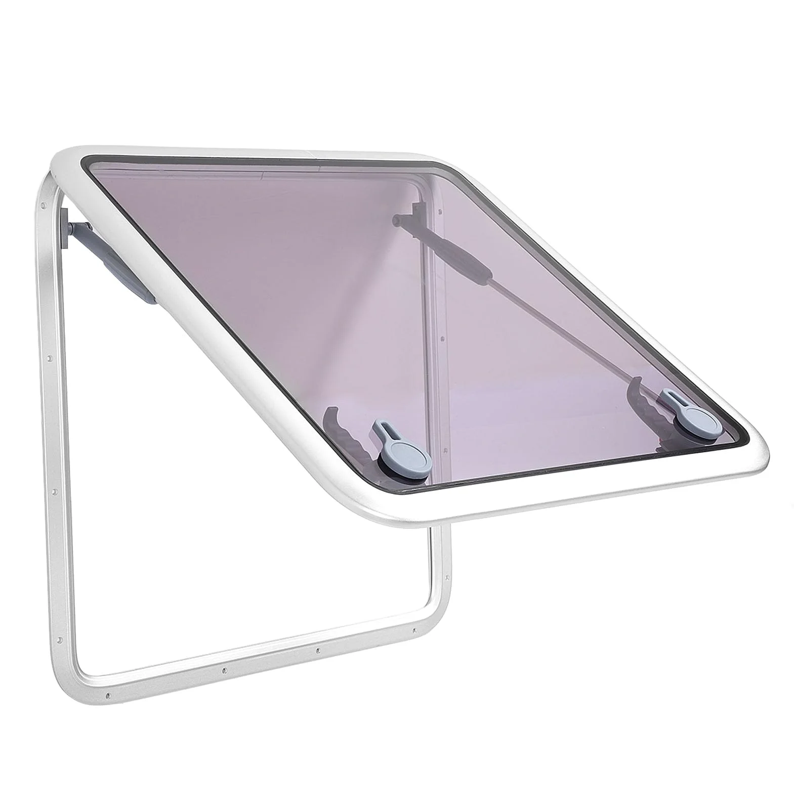 Ventana para RV, 600 X 600 Mm, Claraboyas Ajustables para Barcos, Ventana Cuadrada, Cubierta de Empuje, Claraboyas, Escotilla de Ventilación con Varilla de Soporte para Yate,