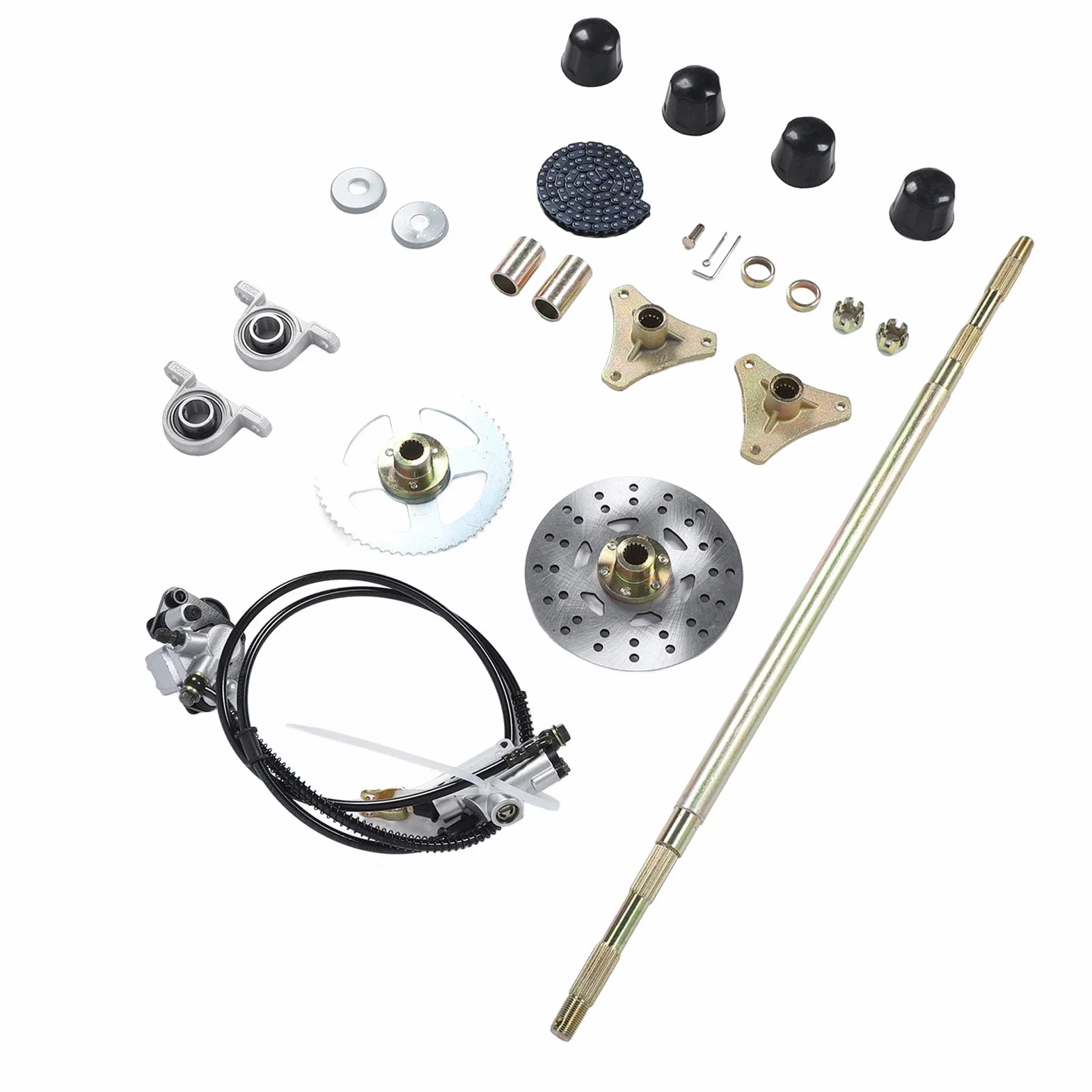 Kit de Montaje de Eje Vivo Trasero Go Kart de 29 Pulgadas, Quads ATV de Alto Rendimiento, Mejora Material Metálico Duradero