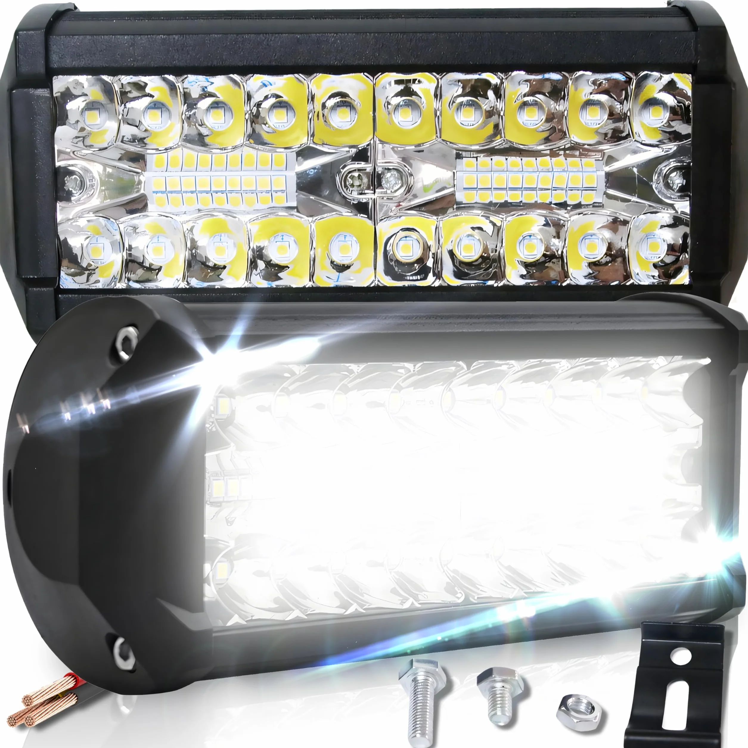 Retoo Foco LED Trabajo Exterior 120 W 12 V 40 LED Impermeable Faros Auxiliares Moto Off Road